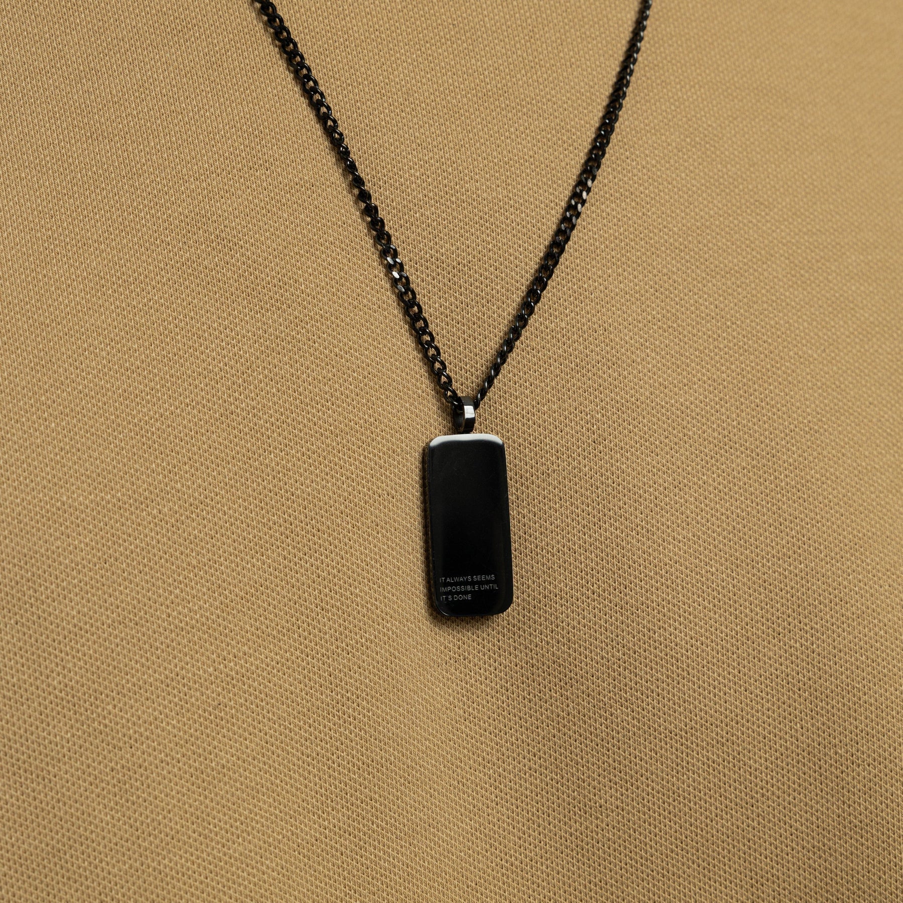 Impossible Until It's Done Tag Necklace