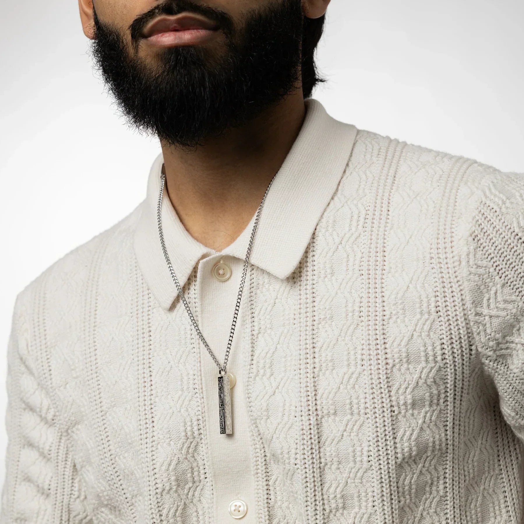 With Hardship Comes Ease Bar Necklace  Men