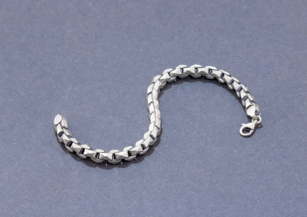 Multi-Faceted Box Link Men Bracelet