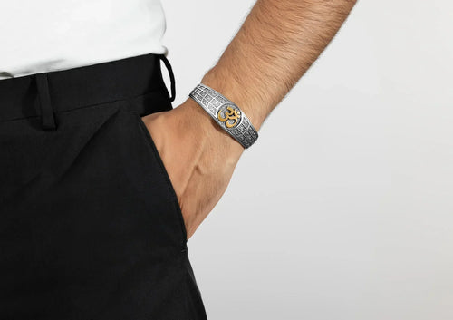 Om Wrist Cuff Men Bracelet