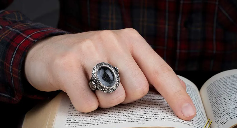 Oval Dur Al Najaf Hand Engraved Ring