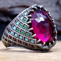 Art of Pinning Multi Stone Luxury 925 Sterling Silver Mens Ring