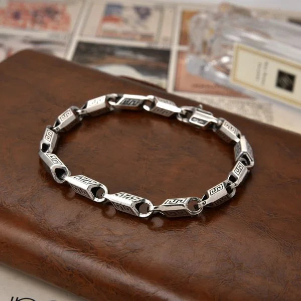 Sterling Silver Bully Möbius Pattern Bracelet