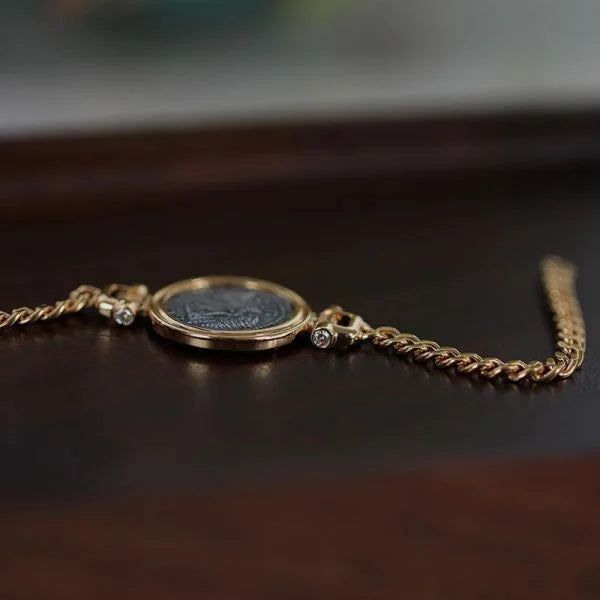 Sterling Silver Lucky Ancient Coin Bracelet
