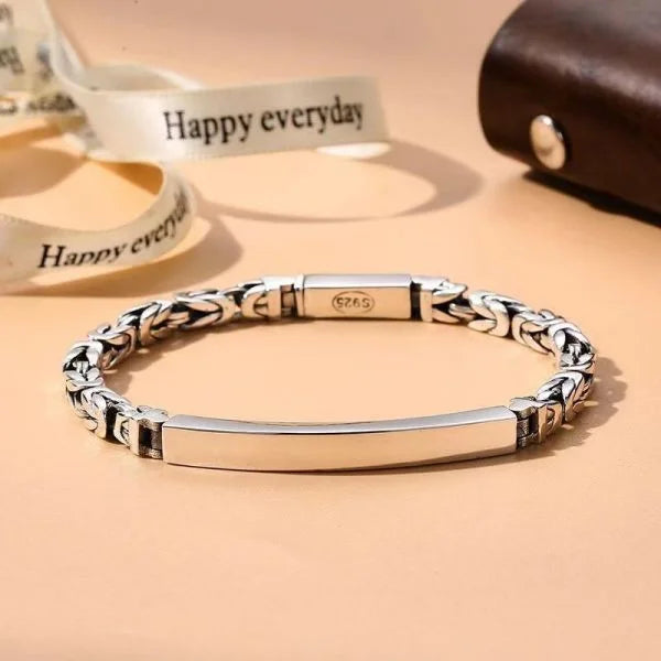 Sterling Silver Amulet Byzantine Chain Bracelet