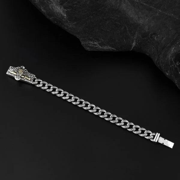 Sterling Silver Personalized Eagle Bracelet