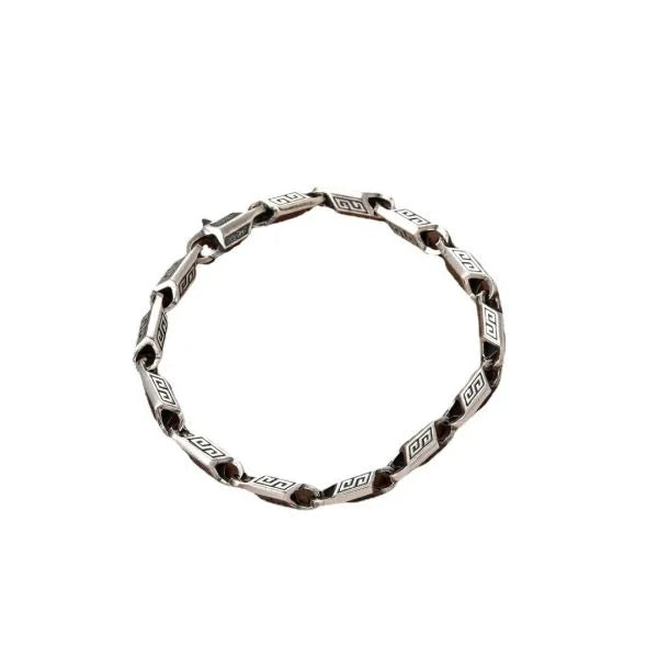 Sterling Silver Bully Möbius Pattern Bracelet