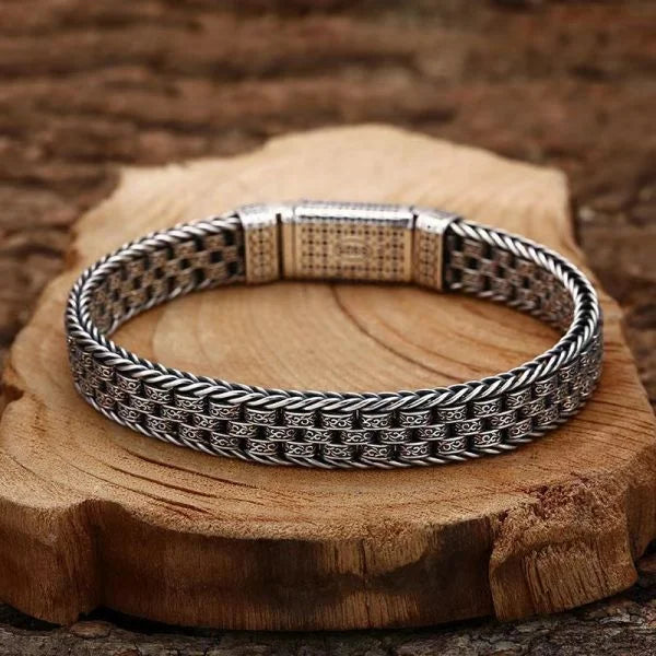 Sterling Silver Fortune Prosperity Woven Bracelet