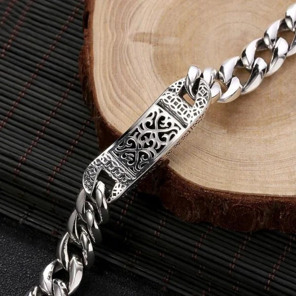 Sterling Silver Pixiu Curb Chain Bracelet