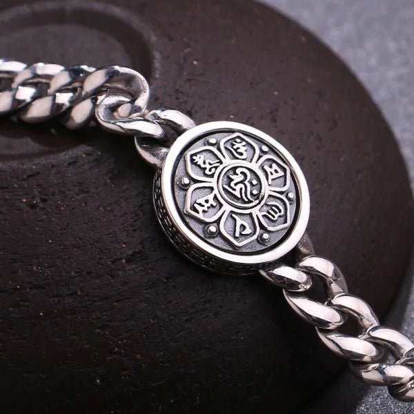 Sterling Silver Six Characters Vine Bracelet