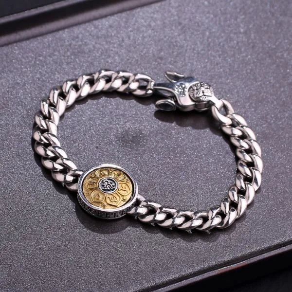 Sterling Silver Six Characters Vine Bracelet