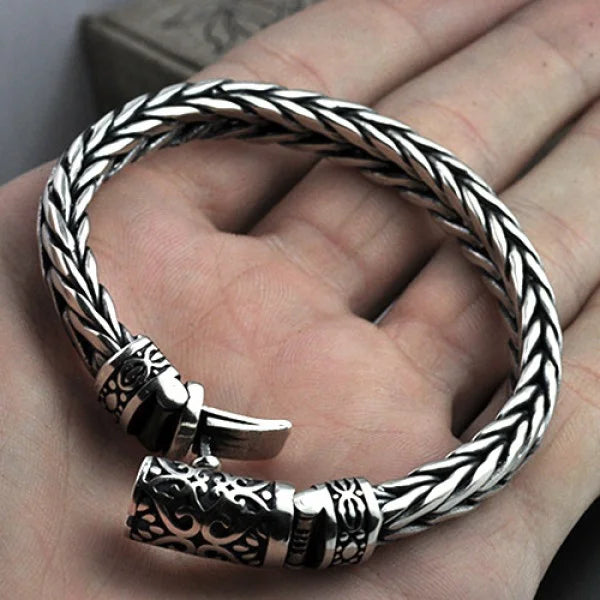 Sterling Silver Ivy Buckle Hand Woven Bracelet