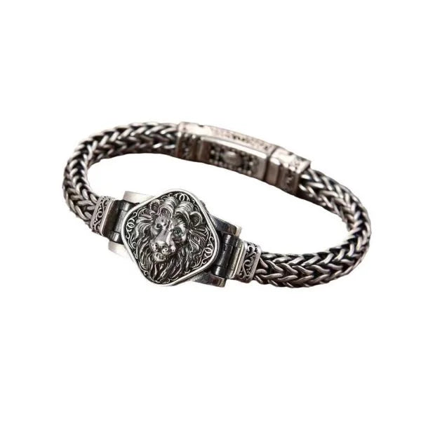 Sterling Silver Bully Lion King Bracelet