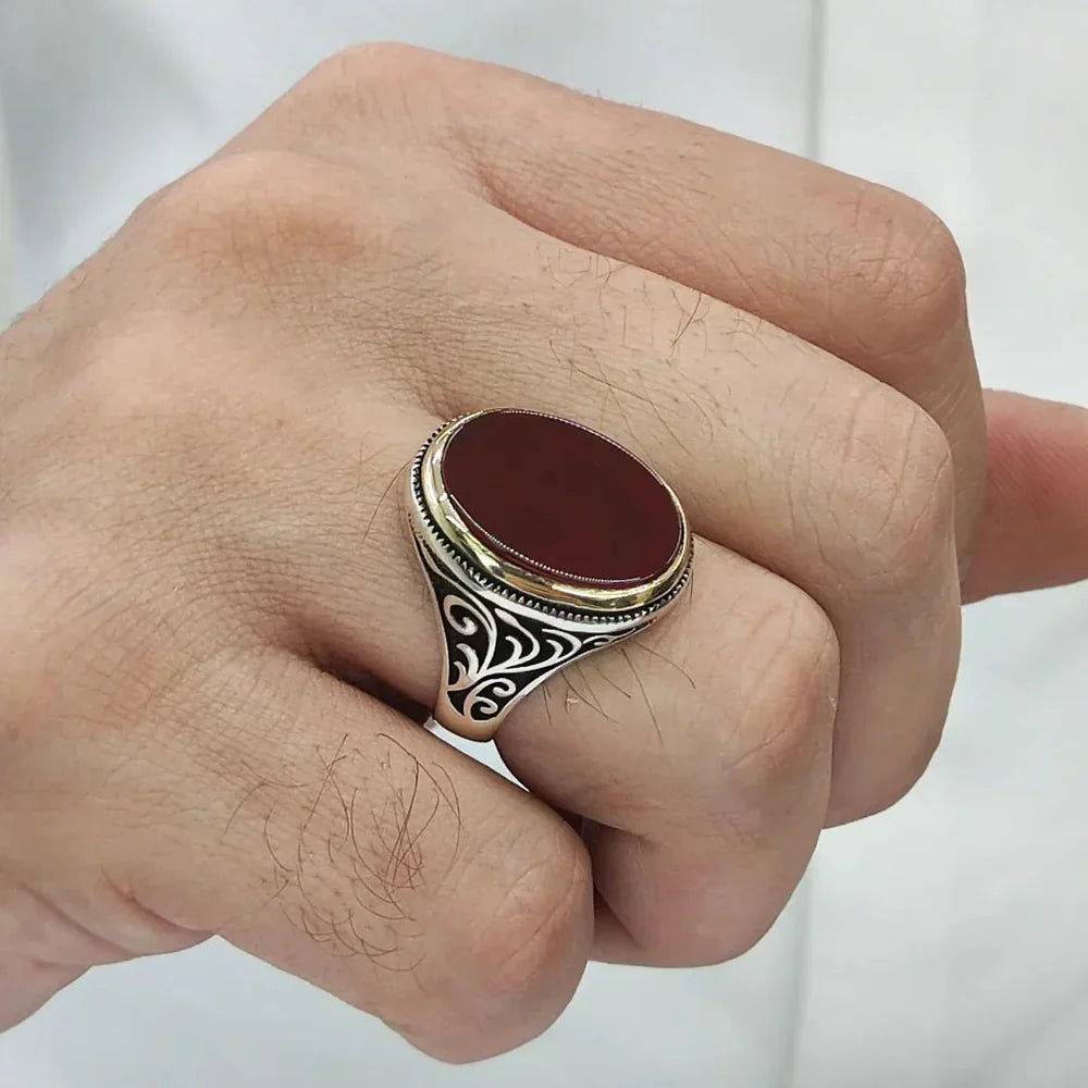 Classic Aqeeq Turkish-925 Silver Ring