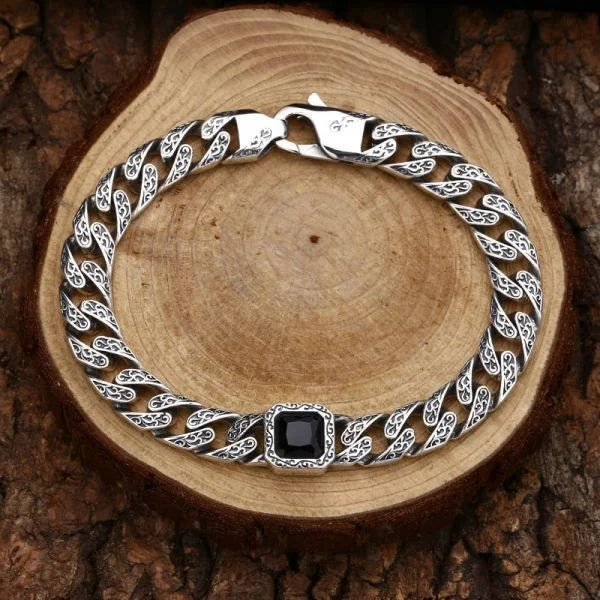 Sterling Silver Square Zirconia Tangleweed Bracelet