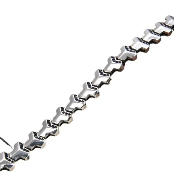 Sterling Silver Bully Mountain Armour Geometric Punk Bracelet
